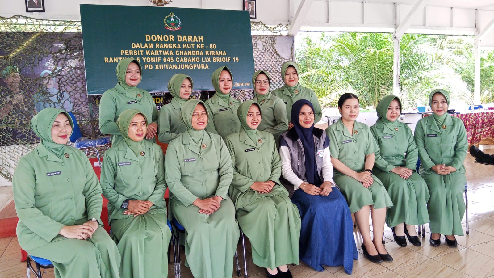 Donor darah dalam rangka ulang tahun Persit Kartika Chandra Kirana ke-80 tahun 2026